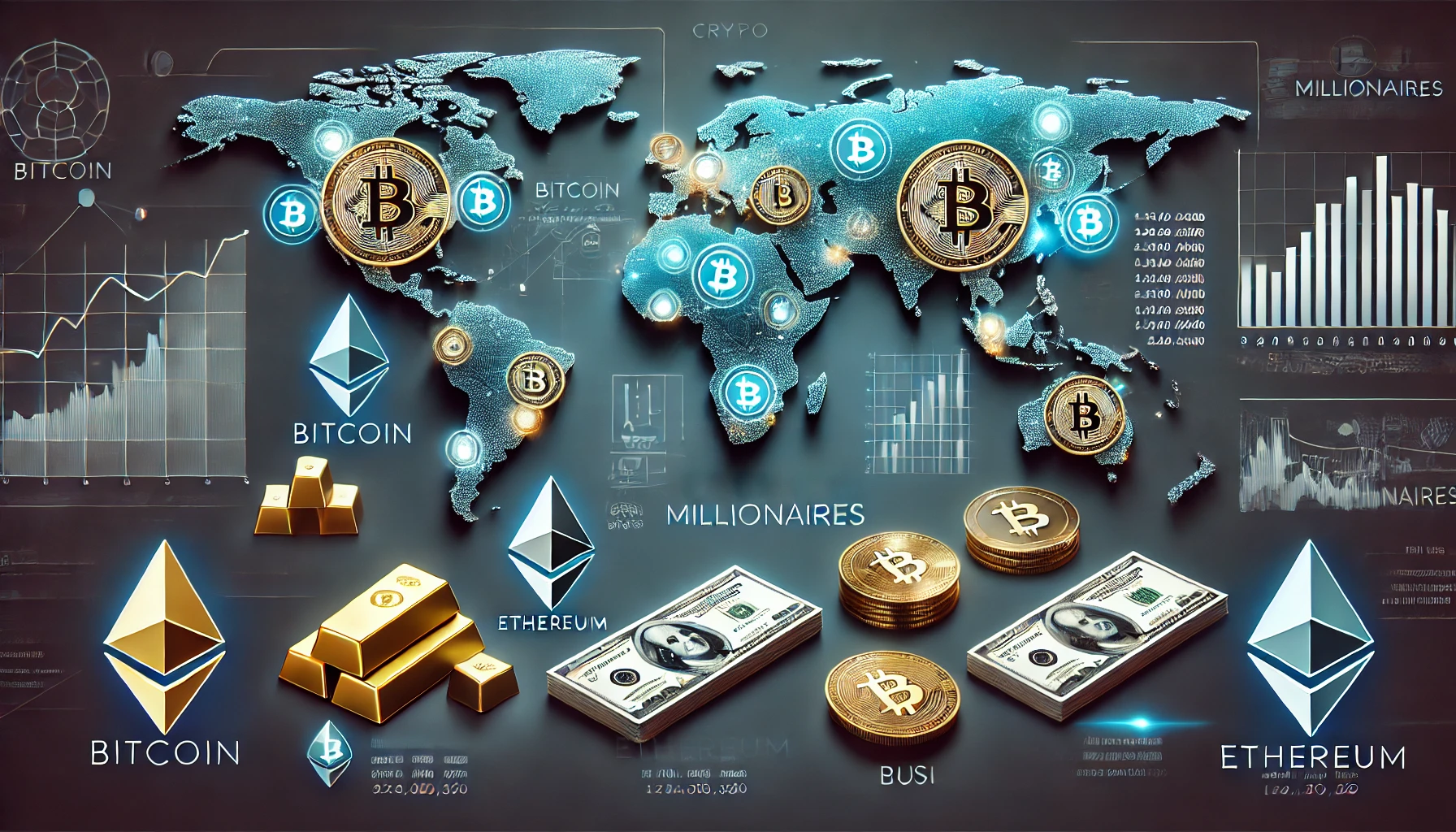 Which countries have the most crypto millionaires